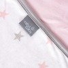 Kocyk dwustronny jersey 90x100 medium stars & pink