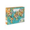 Puzzle edukacyjne z figurkami 3d dinozaury 200 elementów janod 326791